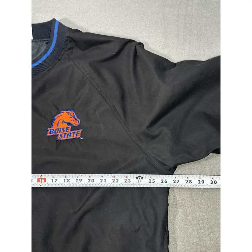 Boise State Broncos Pullover Windbreaker Jacket Men’s XL Black 72 Blue NCAA